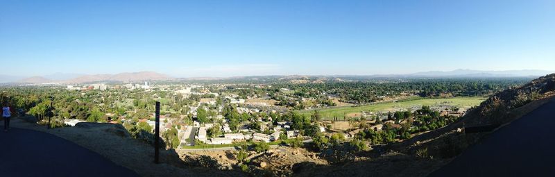 Panoramic view of landscape against clear sky