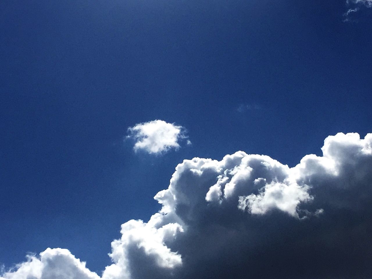 low angle view, blue, sky, sky only, cloud - sky, beauty in nature, nature, tranquility, scenics, cloud, cloudscape, white color, tranquil scene, white, cloudy, day, outdoors, idyllic, majestic, fluffy