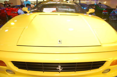 Close-up of yellow car