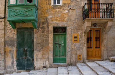 Closed door of old building