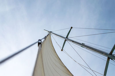 Low angle view of sailboat against sky