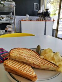 Close-up of bread on table