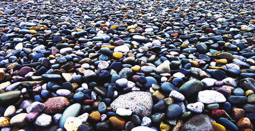 Full frame shot of pebbles on beach