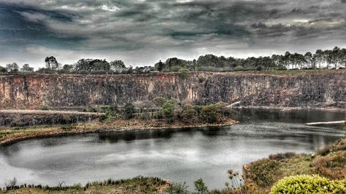 Scenic view of river against sky