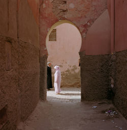 People walking in temple