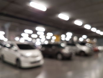 Defocused image of illuminated lights at night