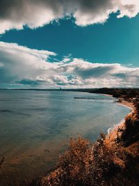 View of sea against cloudy sky