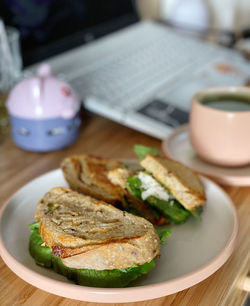 Close-up of food on table