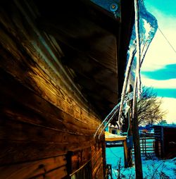 Close-up of wooden wooden wall