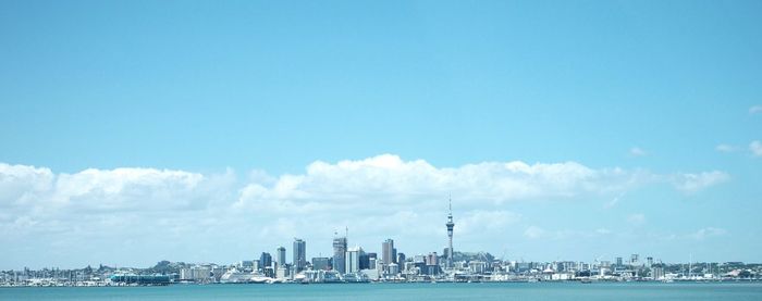 Panoramic view of buildings and city against sky