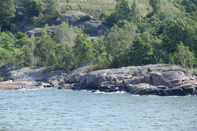 Scenic view of rocks in sea