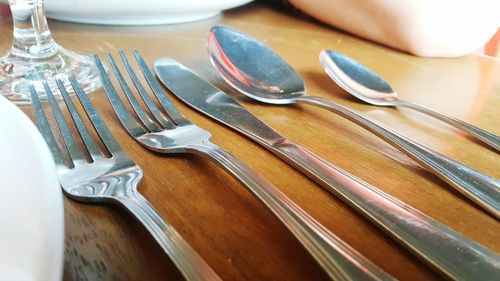 High angle view of food on table