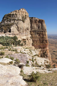 Stone wall in a desert