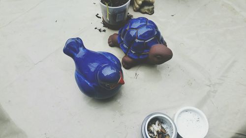 High angle view of shoes