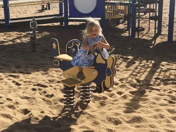 Full length of girl on sand at beach