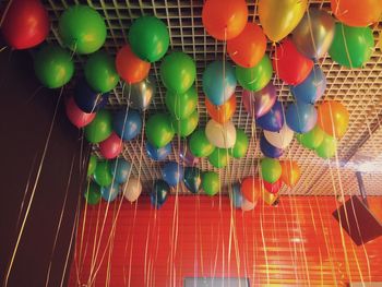 Low angle view of colorful lanterns