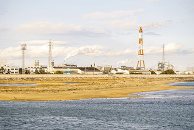 Oil plant against sky