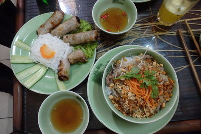 Close-up of food served in plate