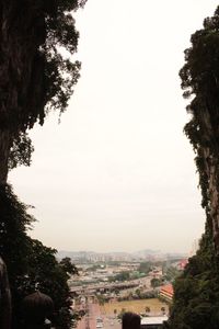 Cityscape against clear sky