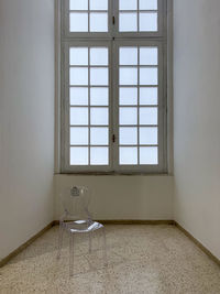 Empty room with glass window at home