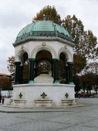 Fountain in front of building