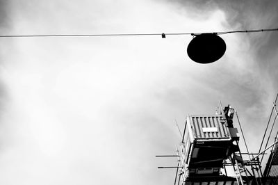 Low angle view of power lines