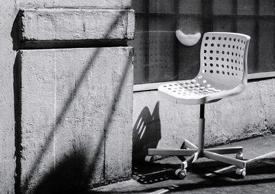 Close-up of chair on table