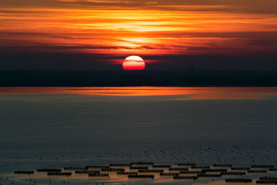 Scenic view of sunset over sea