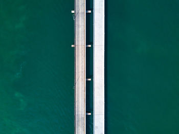 Directly above shot of bridge over sea