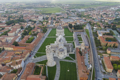 High angle view of cityscape