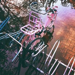 Bicycle wheel in city