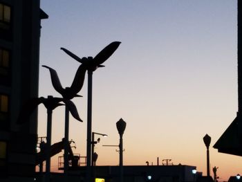 Low angle view of bird against clear sky