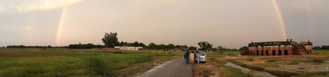 People walking on road