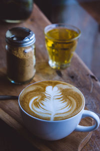 Coffee cup on table