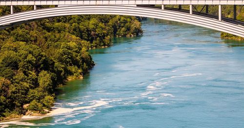 High angle view of bridge over sea