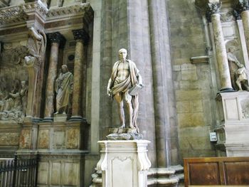 Low angle view of statue in city