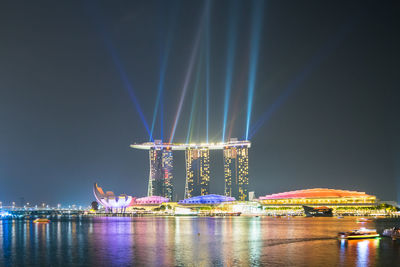 Illuminated city at night