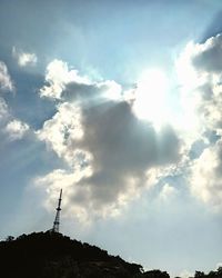 Low angle view of silhouette trees against sky