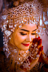 Close-up portrait of woman