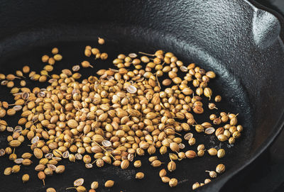 High angle view of coffee beans