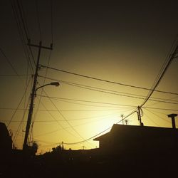 Low angle view of electricity pylon