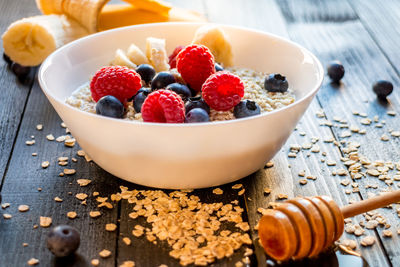 High angle view of breakfast in bowl