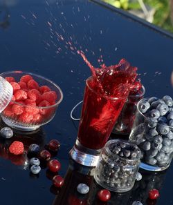 High angle view of food on table