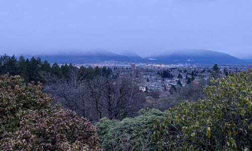High angle view of cityscape against sky