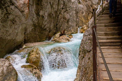 Scenic view of waterfall