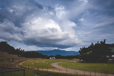 Dramatic sky over field