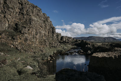 Scenic view of mountains against sky