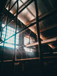 Low angle view of illuminated window in building