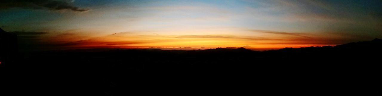 sunset, silhouette, scenics, beauty in nature, orange color, tranquil scene, sky, tranquility, idyllic, nature, cloud - sky, dark, dramatic sky, landscape, cloud, dusk, majestic, outdoors, copy space, moody sky