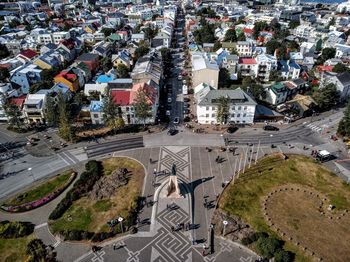 High angle view of city street